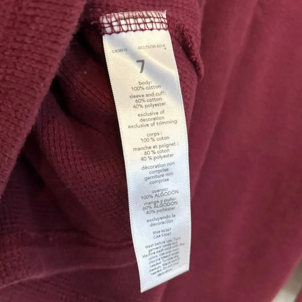 OshKosh B'Gosh Denim Co. Boys Long Sleeve Thermal Shirt Burgundy 7
